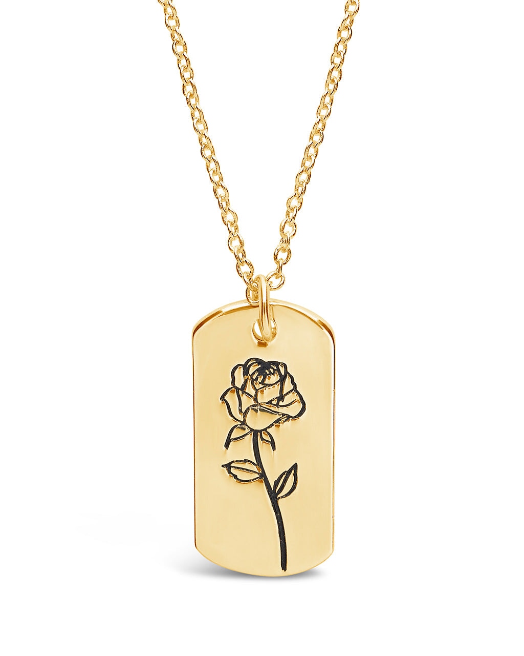 Birth Flower Pendant Necklace Sterling Forever Gold June / Rose