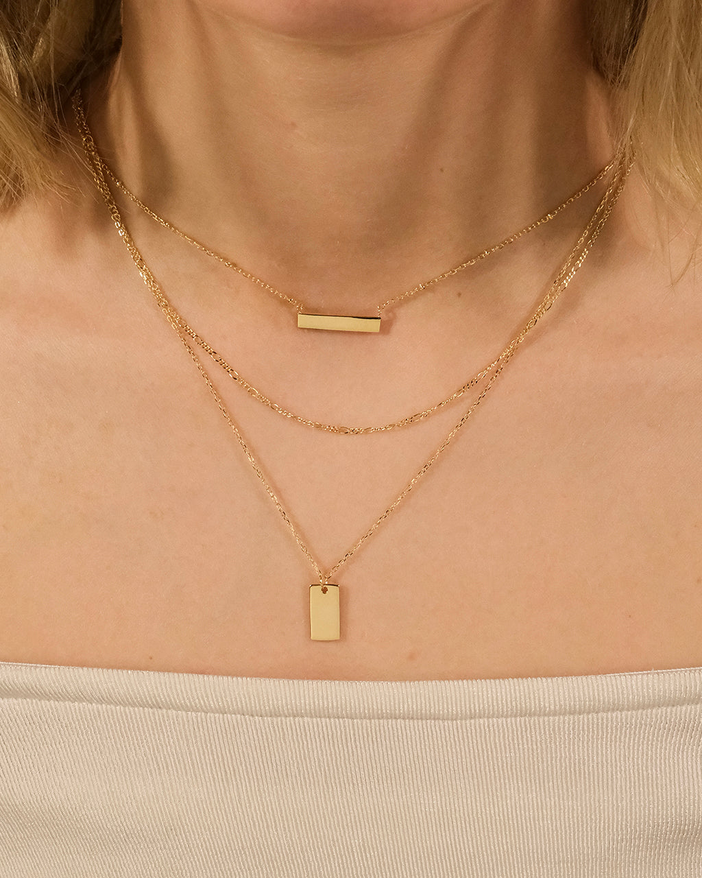 Triple Layered Bar Necklace
