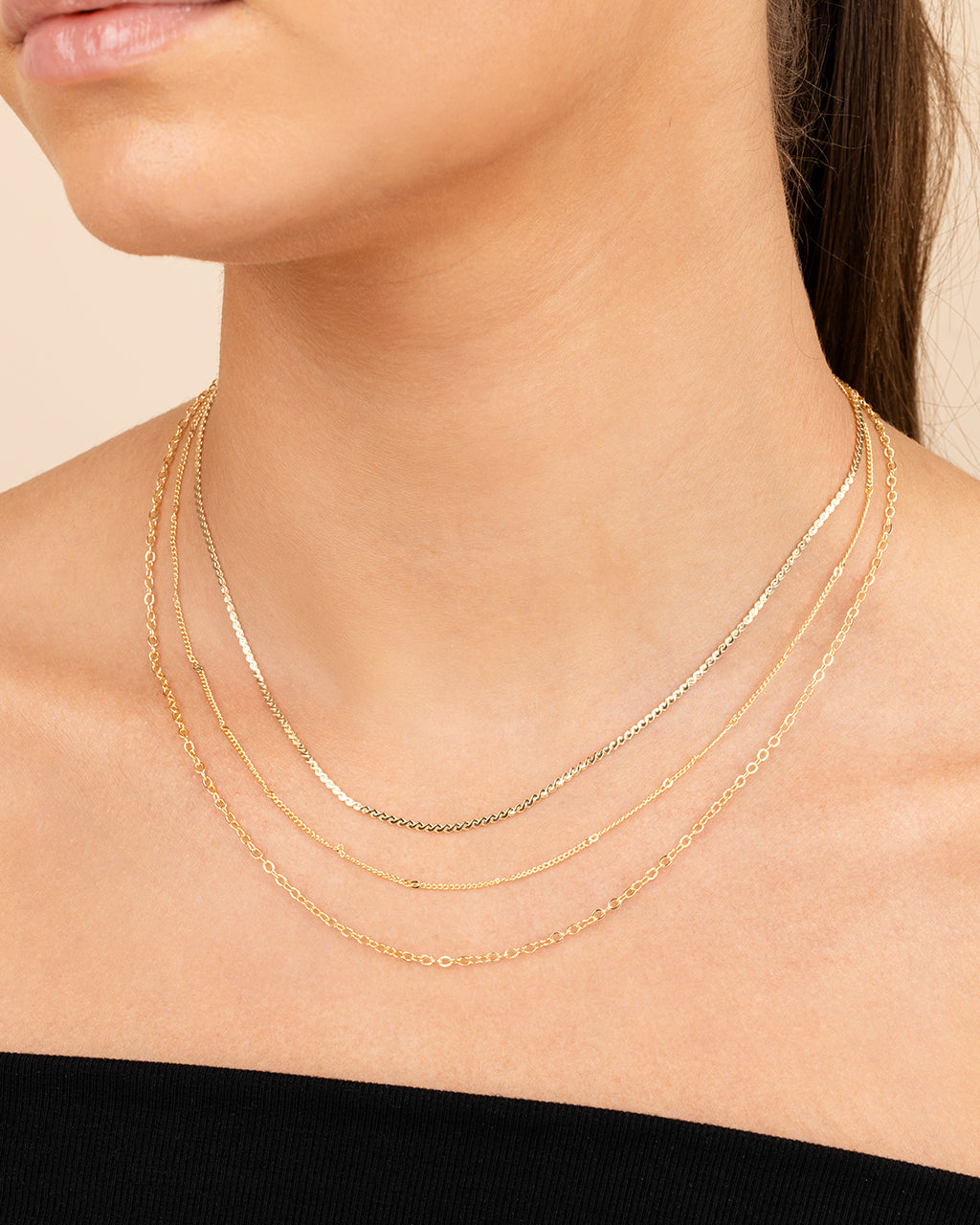 Dainty Three Layer Chain Necklace