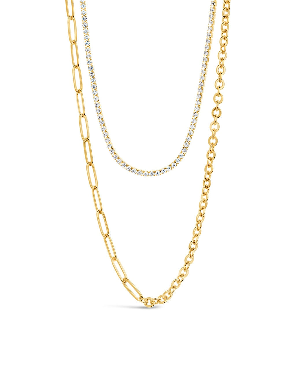 Collins CZ Layered Chain Necklace Necklace Sterling Forever