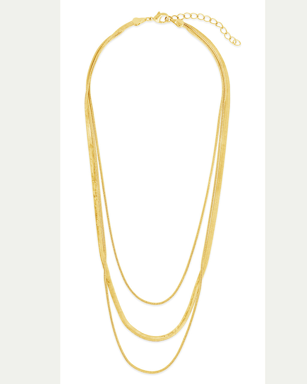 Everly Layered Herringbone Chain Necklace