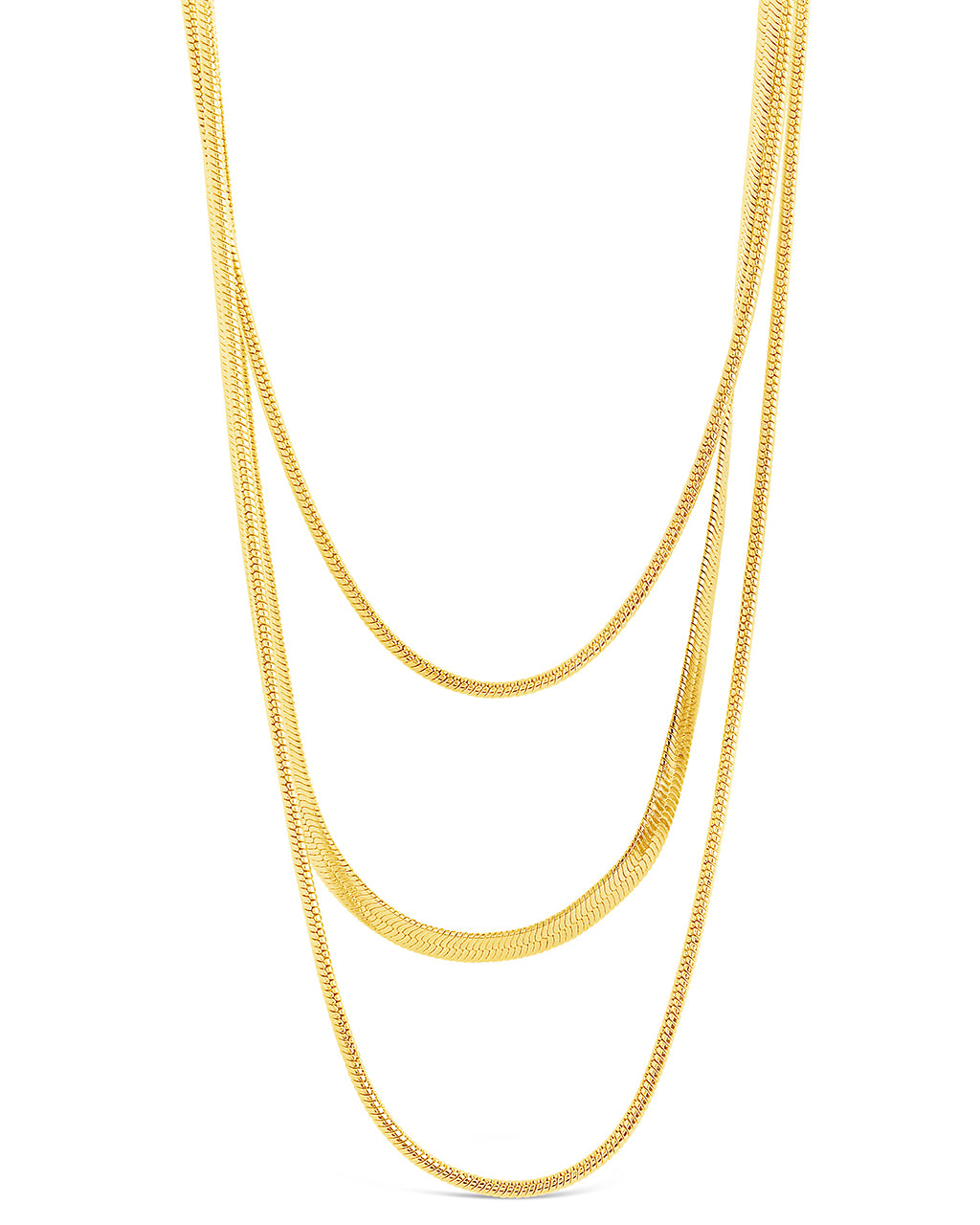 Everly Layered Herringbone Chain Necklace