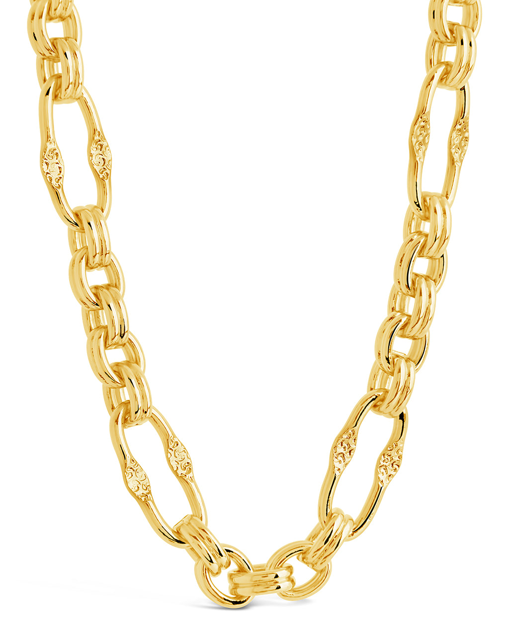 Tegan Textured Long Link Necklace