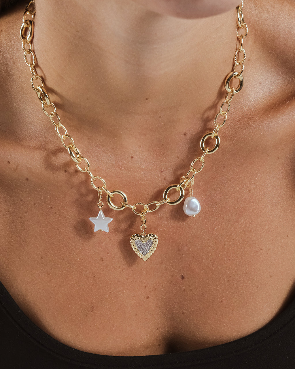 Carter Round Statement Link Necklace