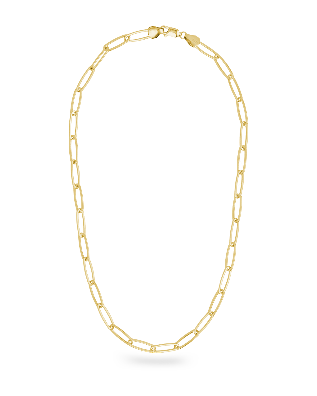 Sterling Silver Large Elongated Paperclip Chain Necklace