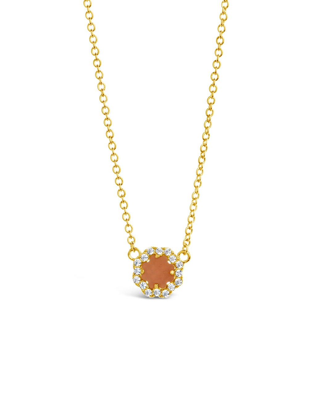 Bezel Rose Petal Pendant Necklace Necklace Sterling Forever