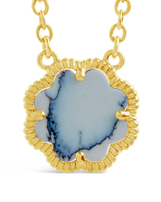 Rose Petal Pendant Necklace Necklace Sterling Forever Gold White Turquoise