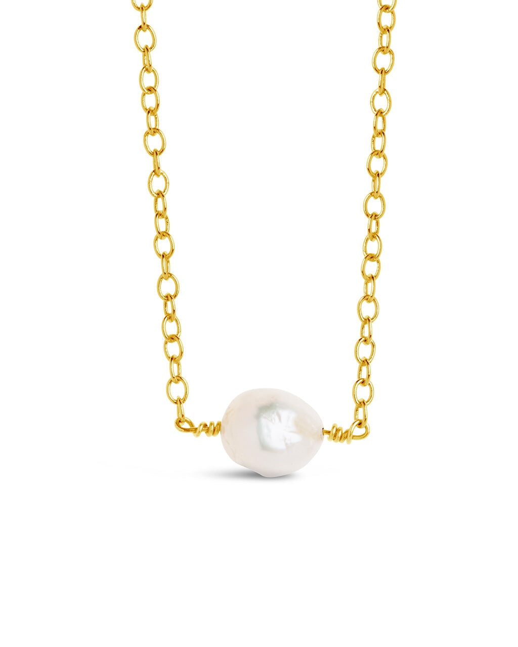 Medium Pearl Pendant Necklace Necklace Sterling Forever Gold