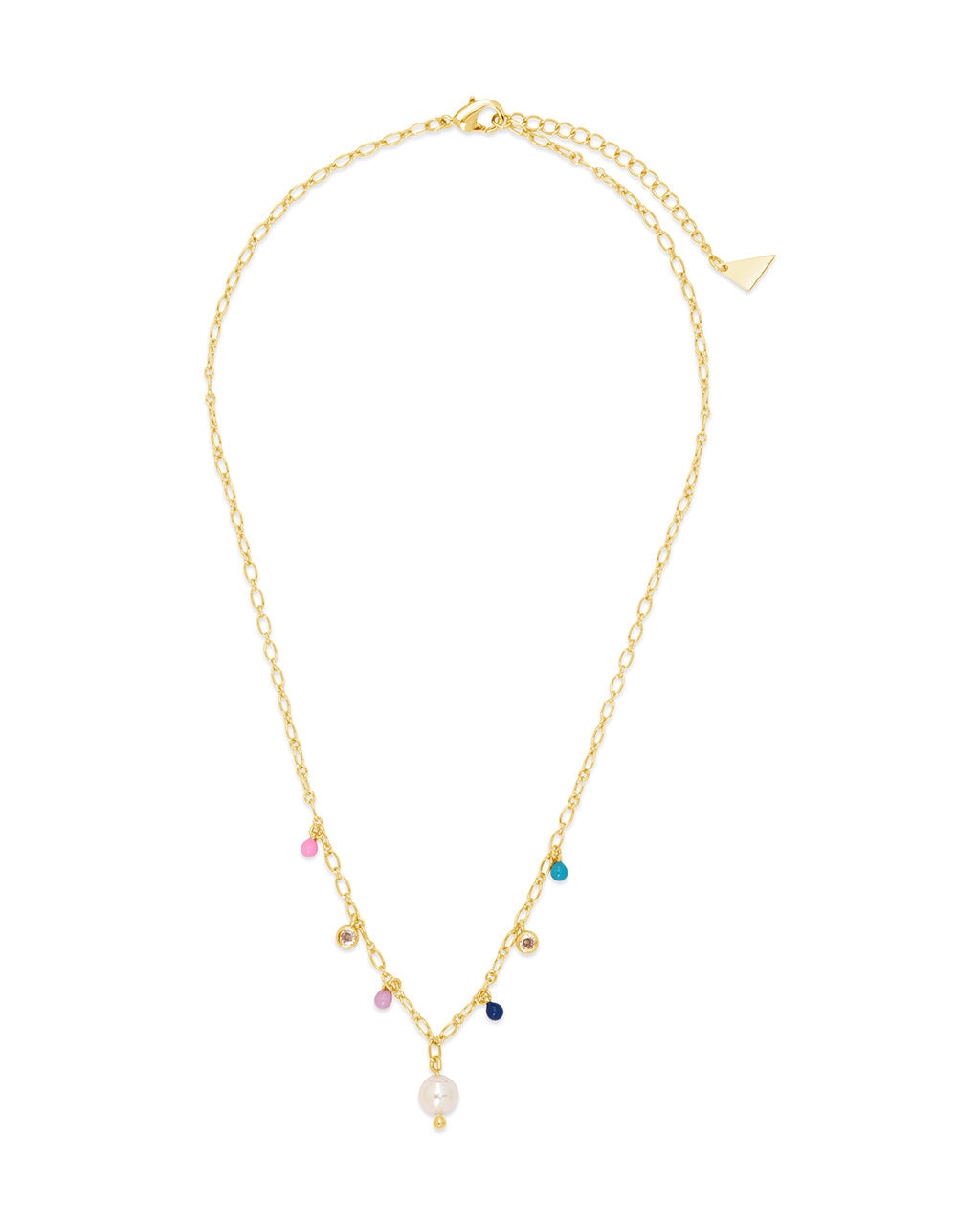 Enamel, Pearl, & CZ Charm Necklace Necklace Sterling Forever