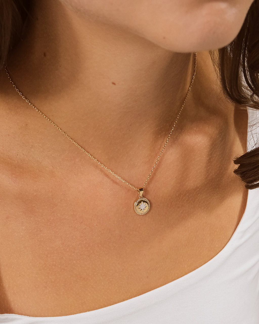 Brae Moonstone Burst & CZ Pendant Necklace