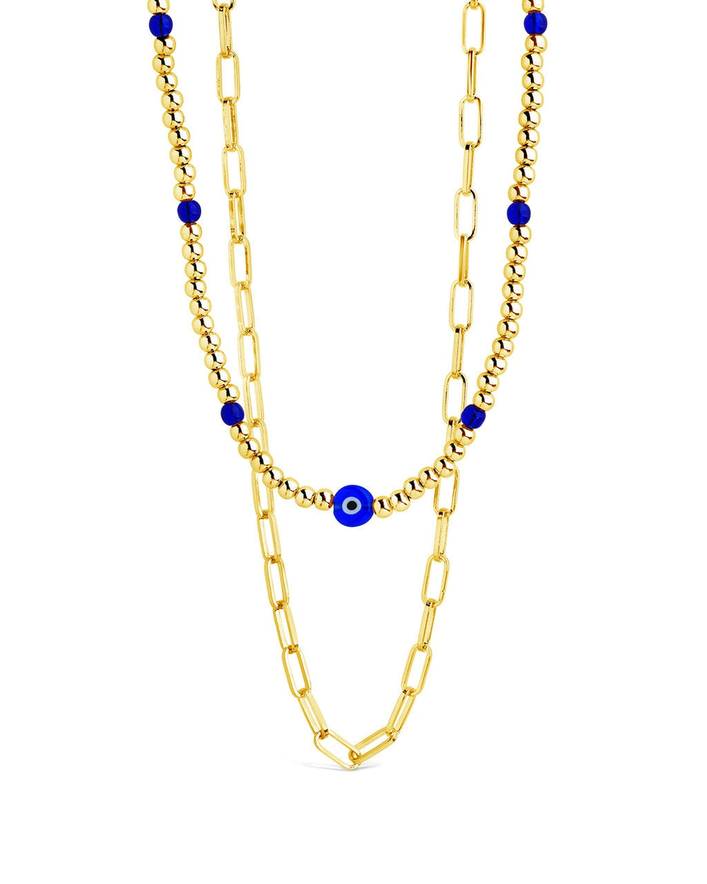 Sibyl Evil Eye Layered Necklace Necklace Sterling Forever Gold 