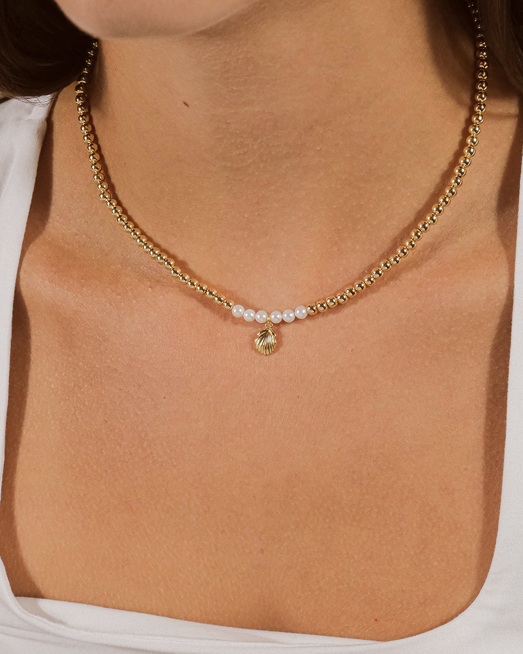 Marjorie Pearl & Shell Pendant Necklace