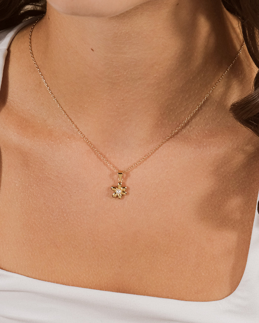 Vallie Pearl Blossom Pendant Necklace