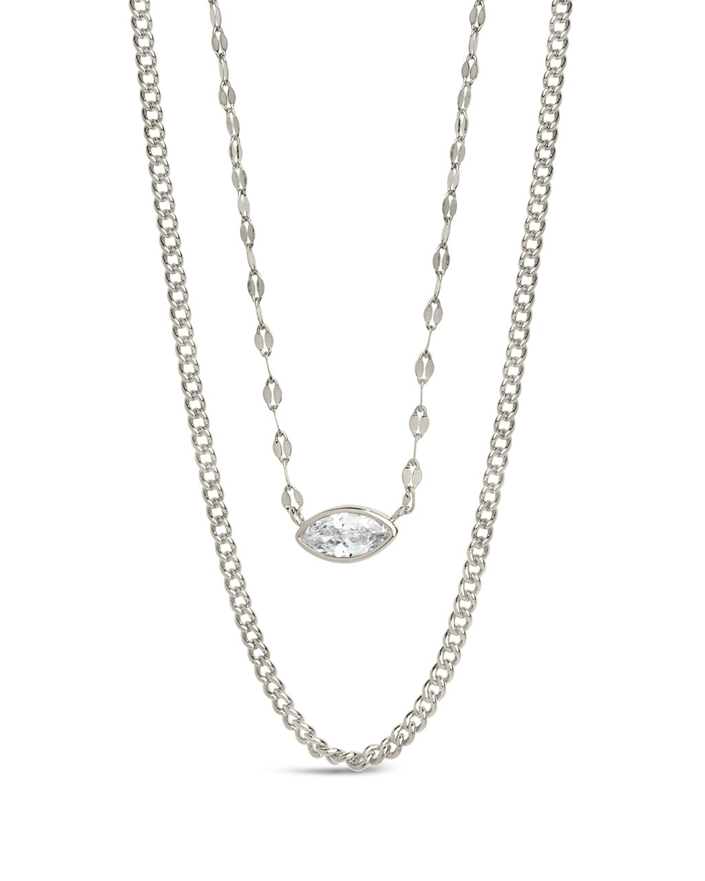 Amelia CZ Layered Necklace Necklace Sterling Forever Silver