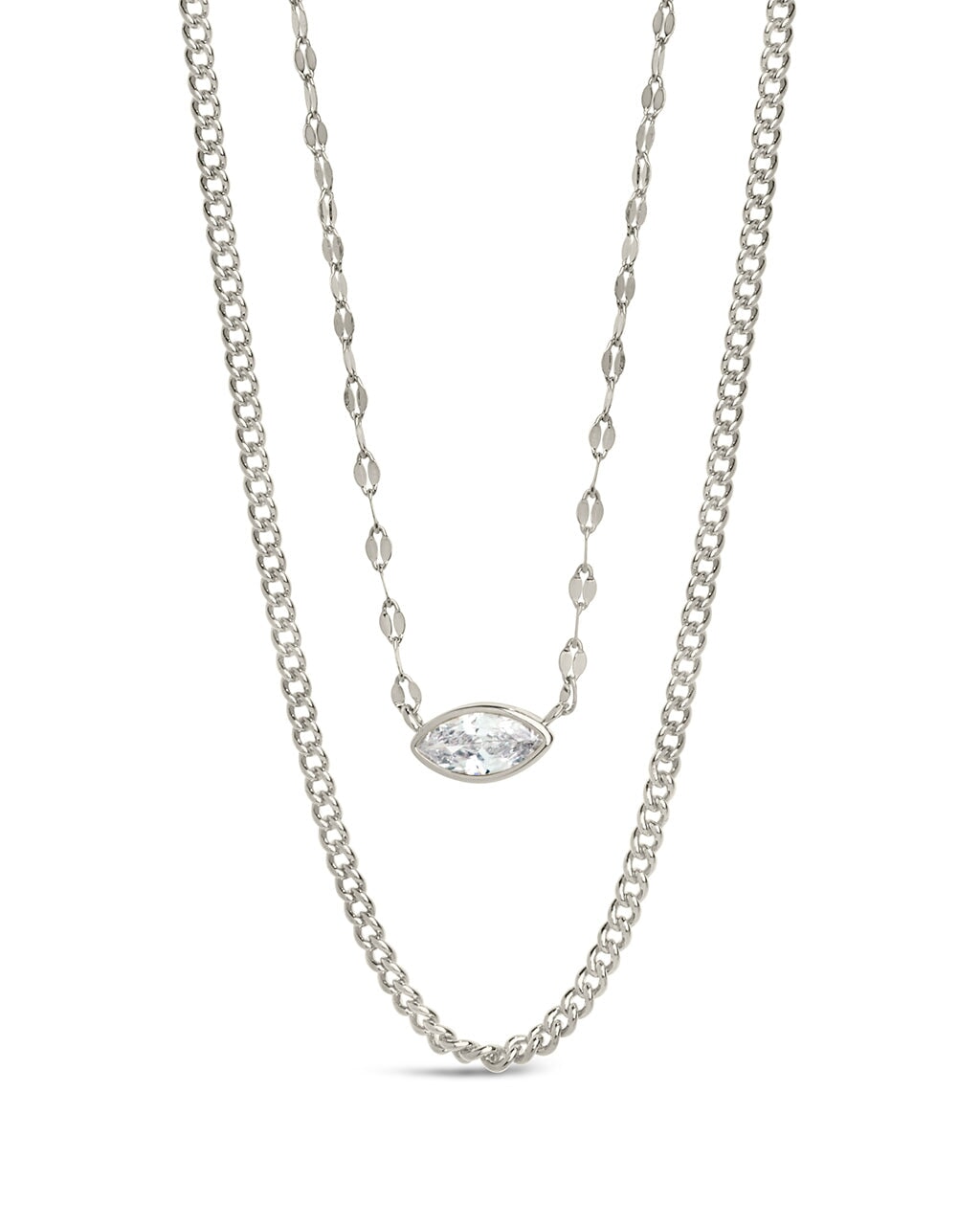 Amelia CZ Layered Necklace Necklace Sterling Forever Silver 