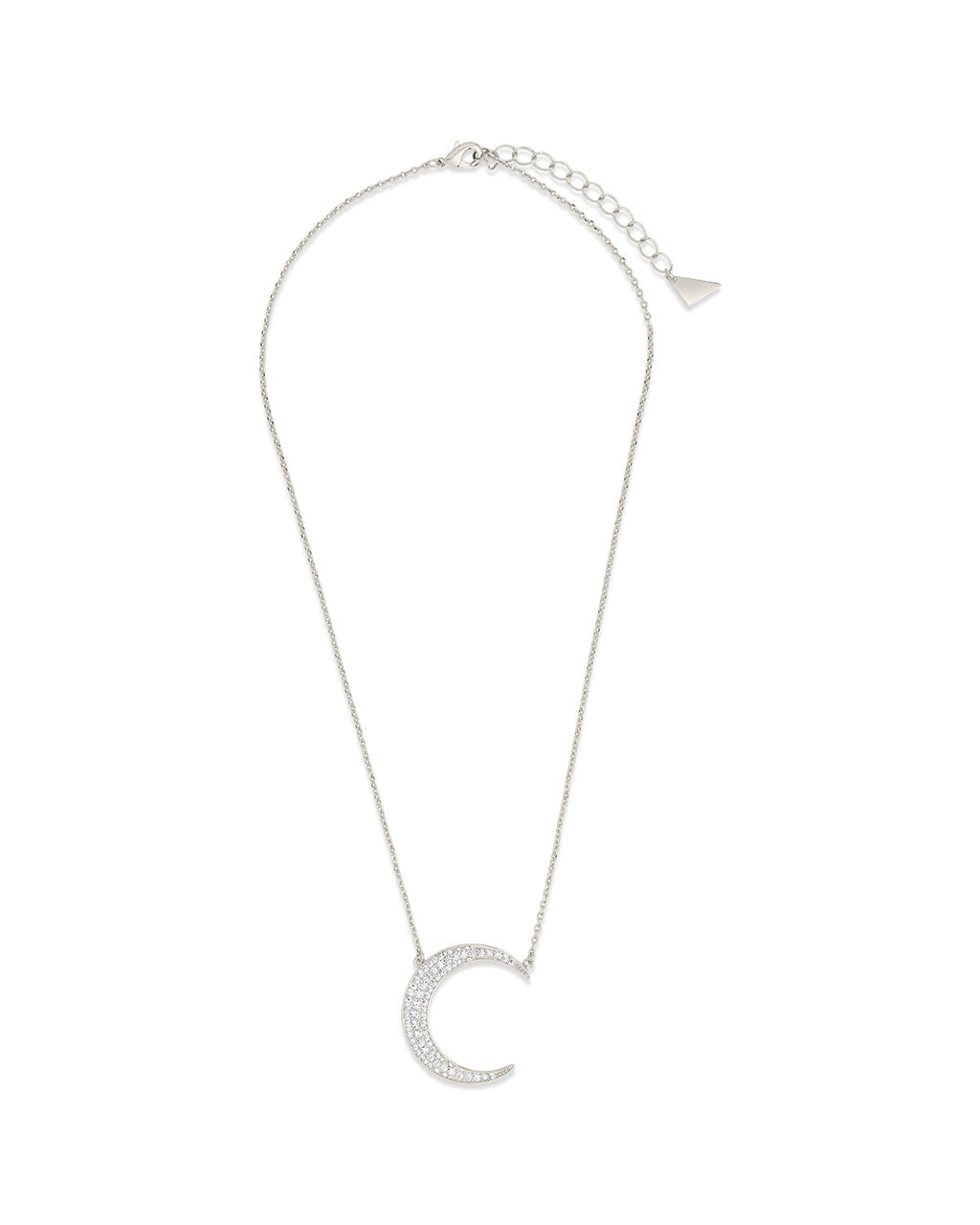 Stationed CZ Crescent Necklace Necklace Sterling Forever