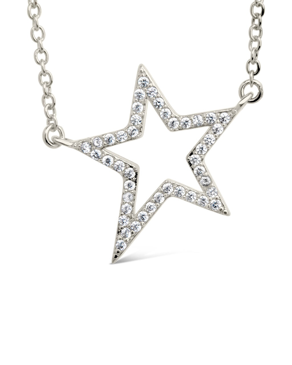 Stationed CZ Star Outline Necklace Necklace Sterling Forever