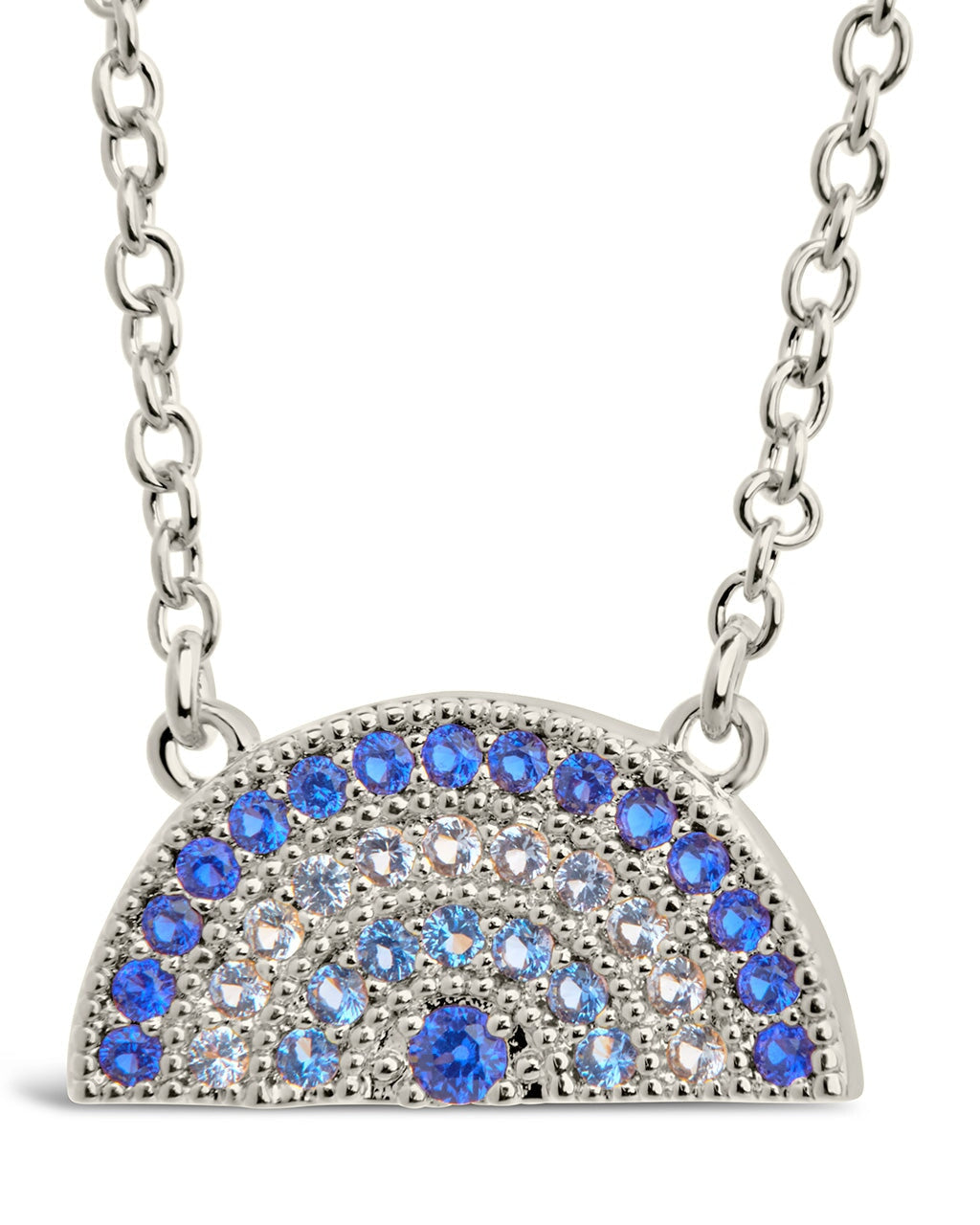 Rainbow CZ Pendant Necklace Necklace Sterling Forever Silver Blue