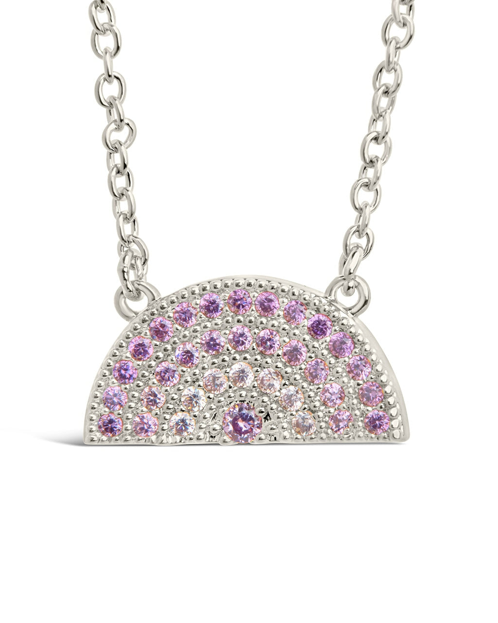 Rainbow CZ Pendant Necklace Necklace Sterling Forever Silver Purple
