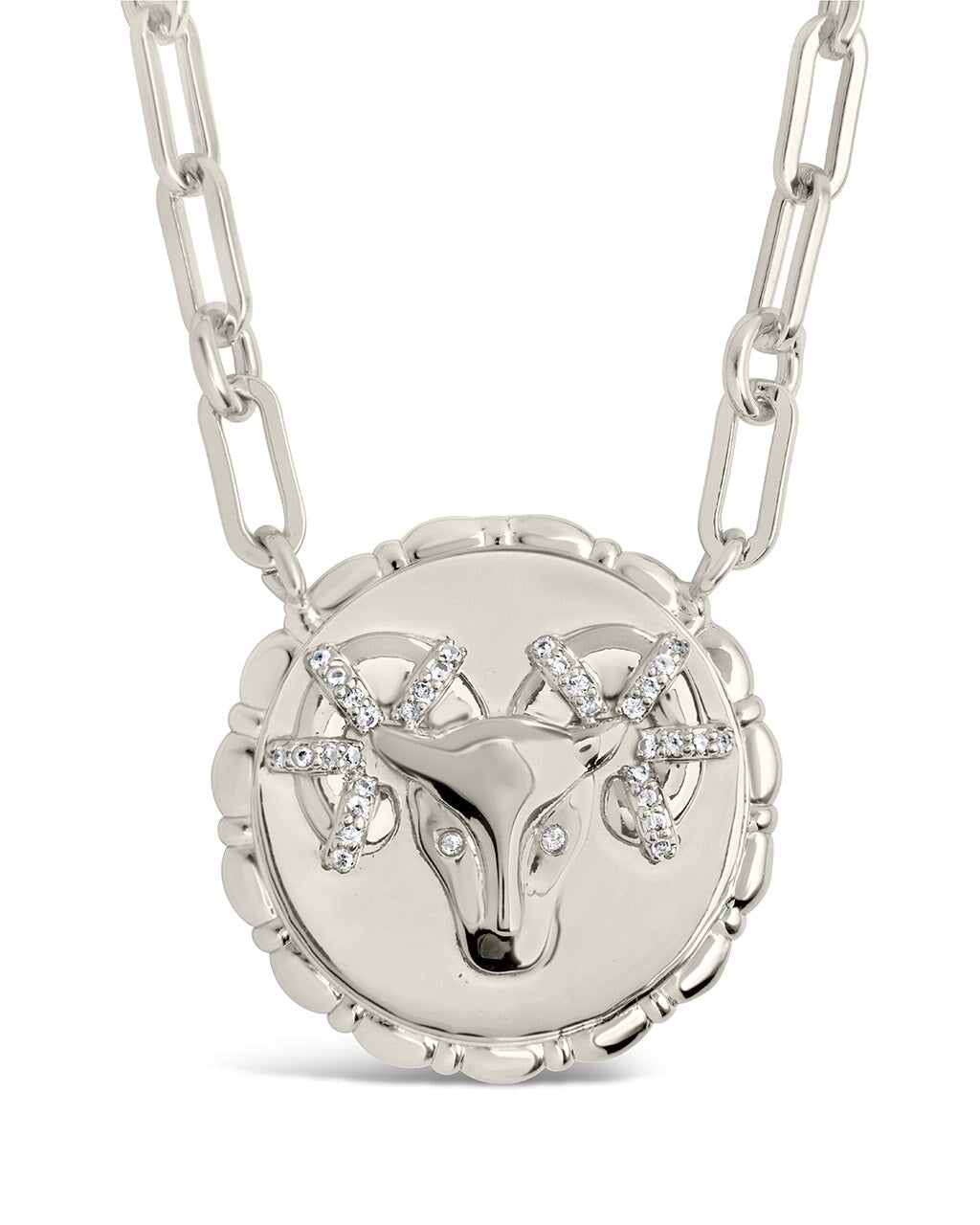 Bold Link Zodiac Necklace Necklace Sterling Forever Silver Aries (Mar 21 - Apr 19) 