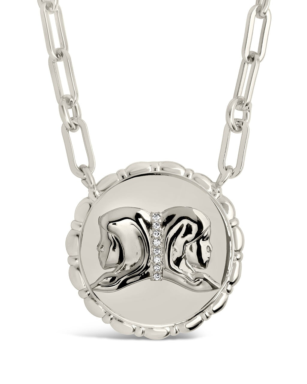 Bold Link Zodiac Necklace Necklace Sterling Forever Silver Gemini (May 21 - Jun 20) 