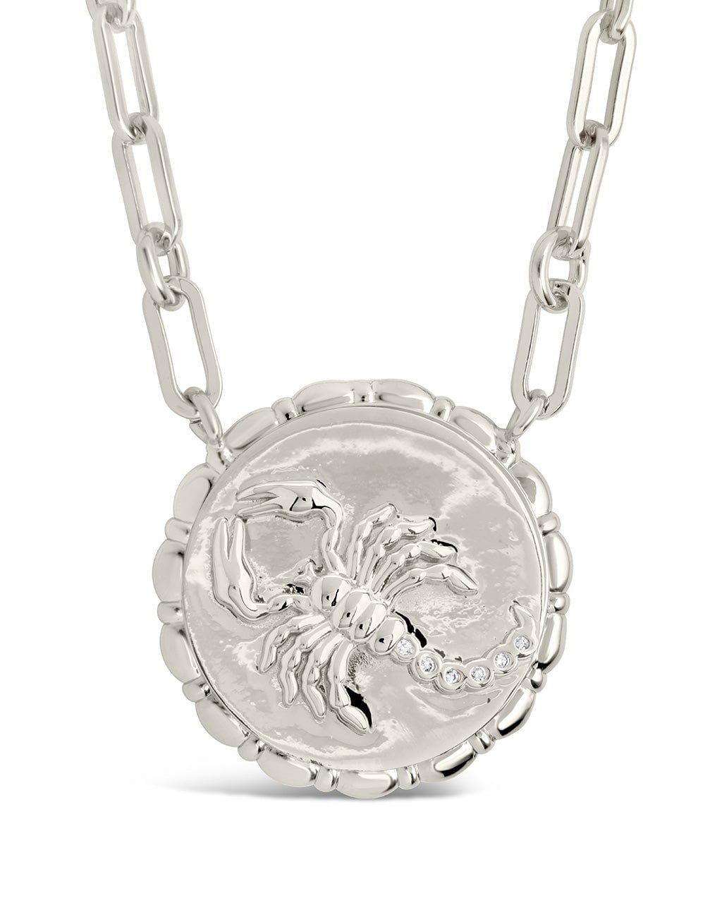 Bold Link Zodiac Necklace Necklace Sterling Forever Silver Scorpio (Oct 23 - Nov 21) 