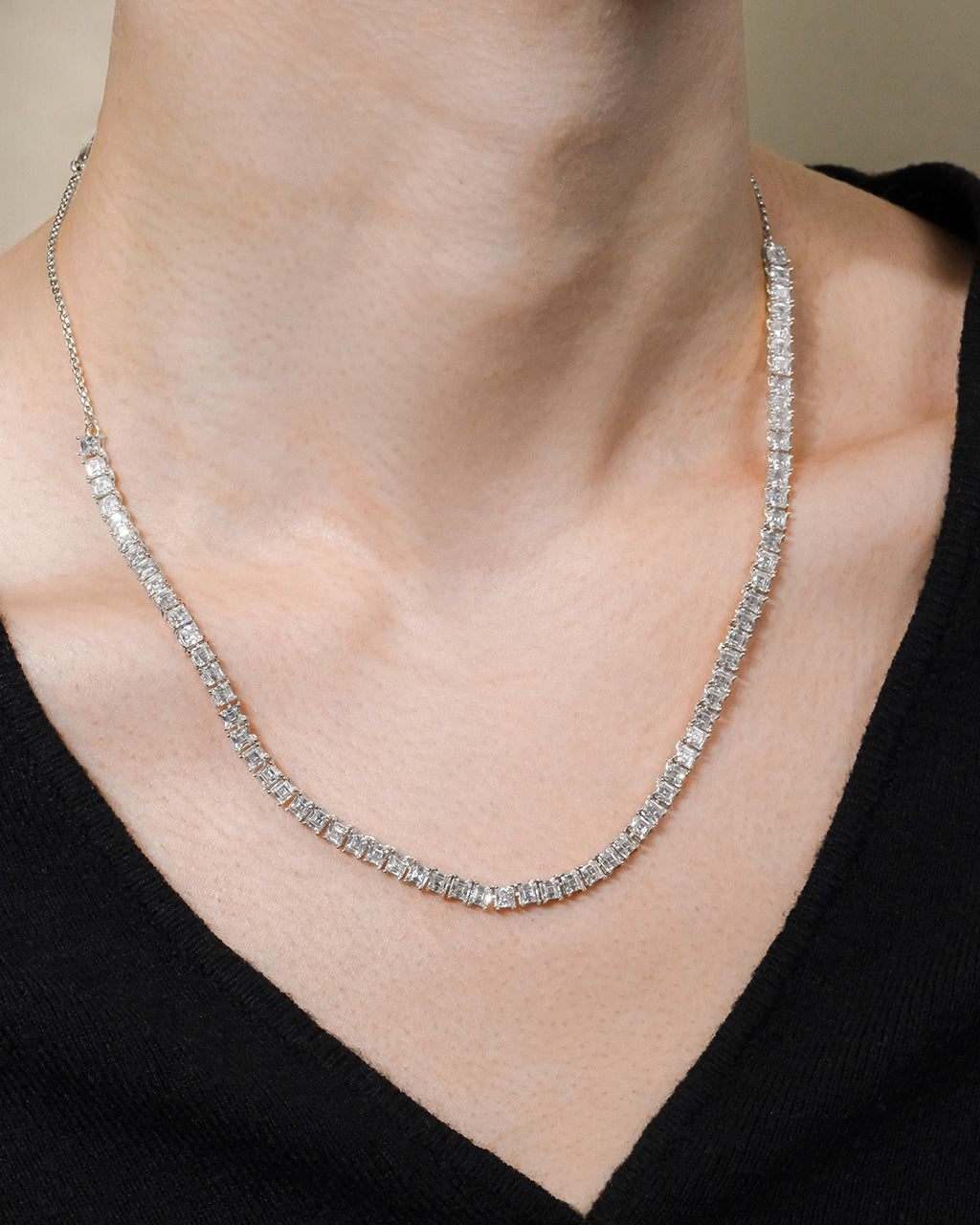 Brette Adjustable CZ Tennis Necklace