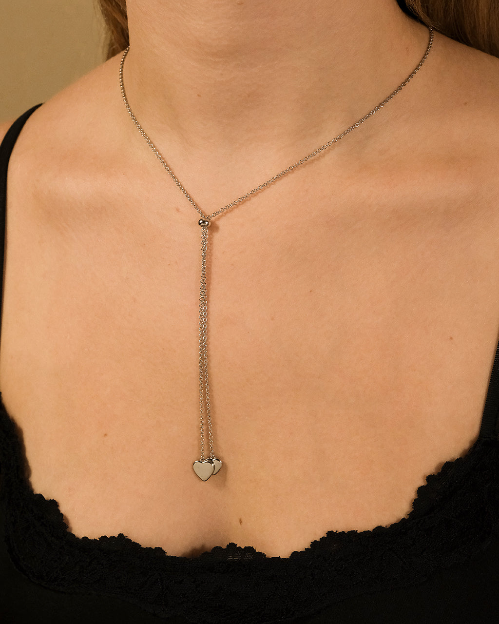 Dangling Heart Bolo Slider Necklace