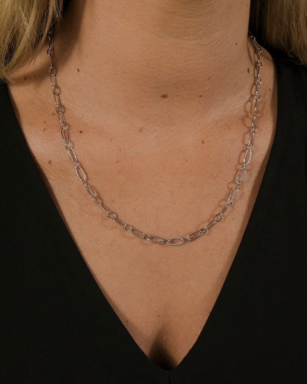 Textured Oval Link Chain