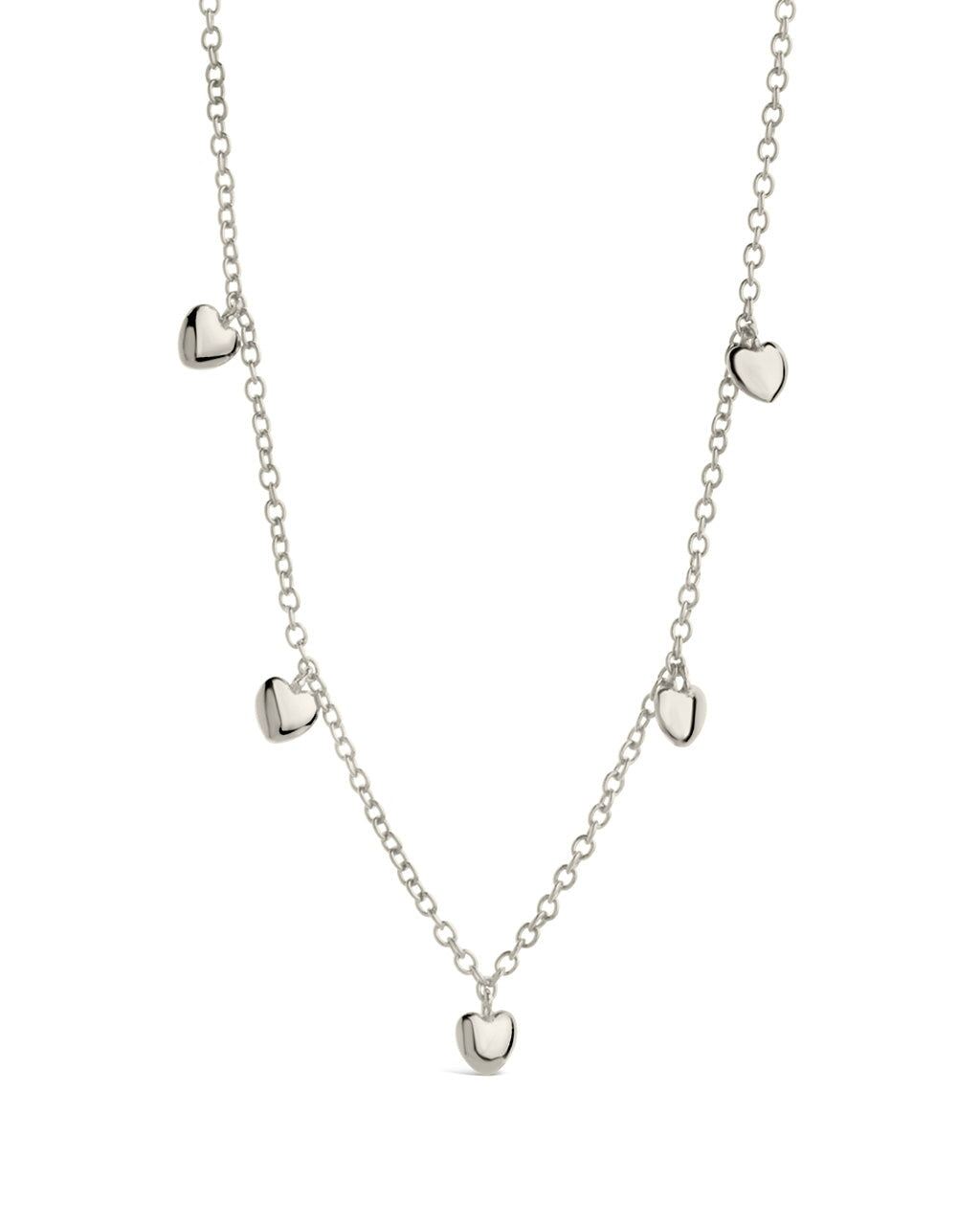 Stationed Heart Charm Necklace Necklace Sterling Forever Silver