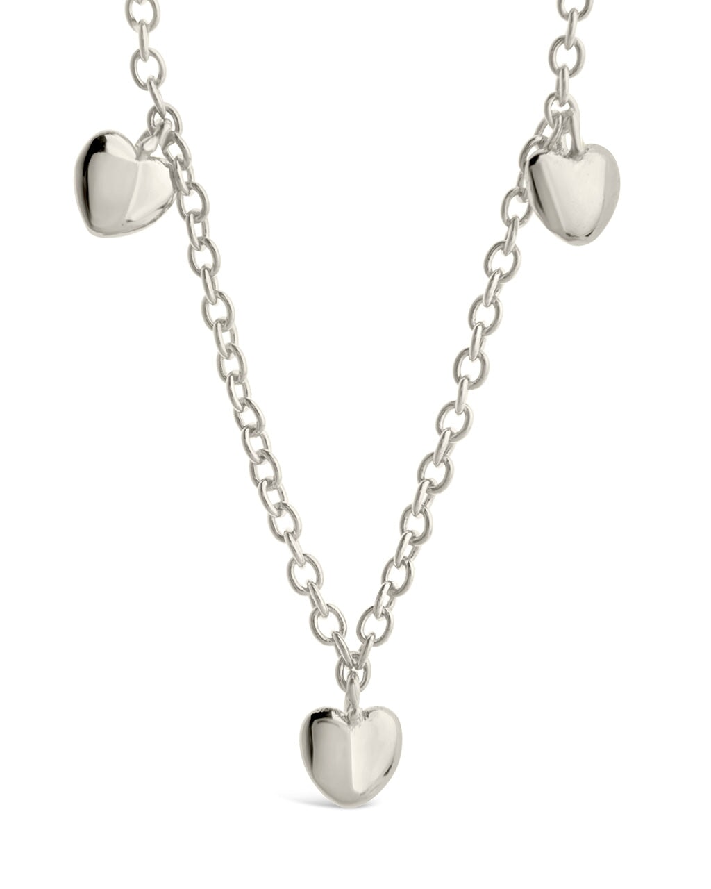 Stationed Heart Charm Necklace Necklace Sterling Forever