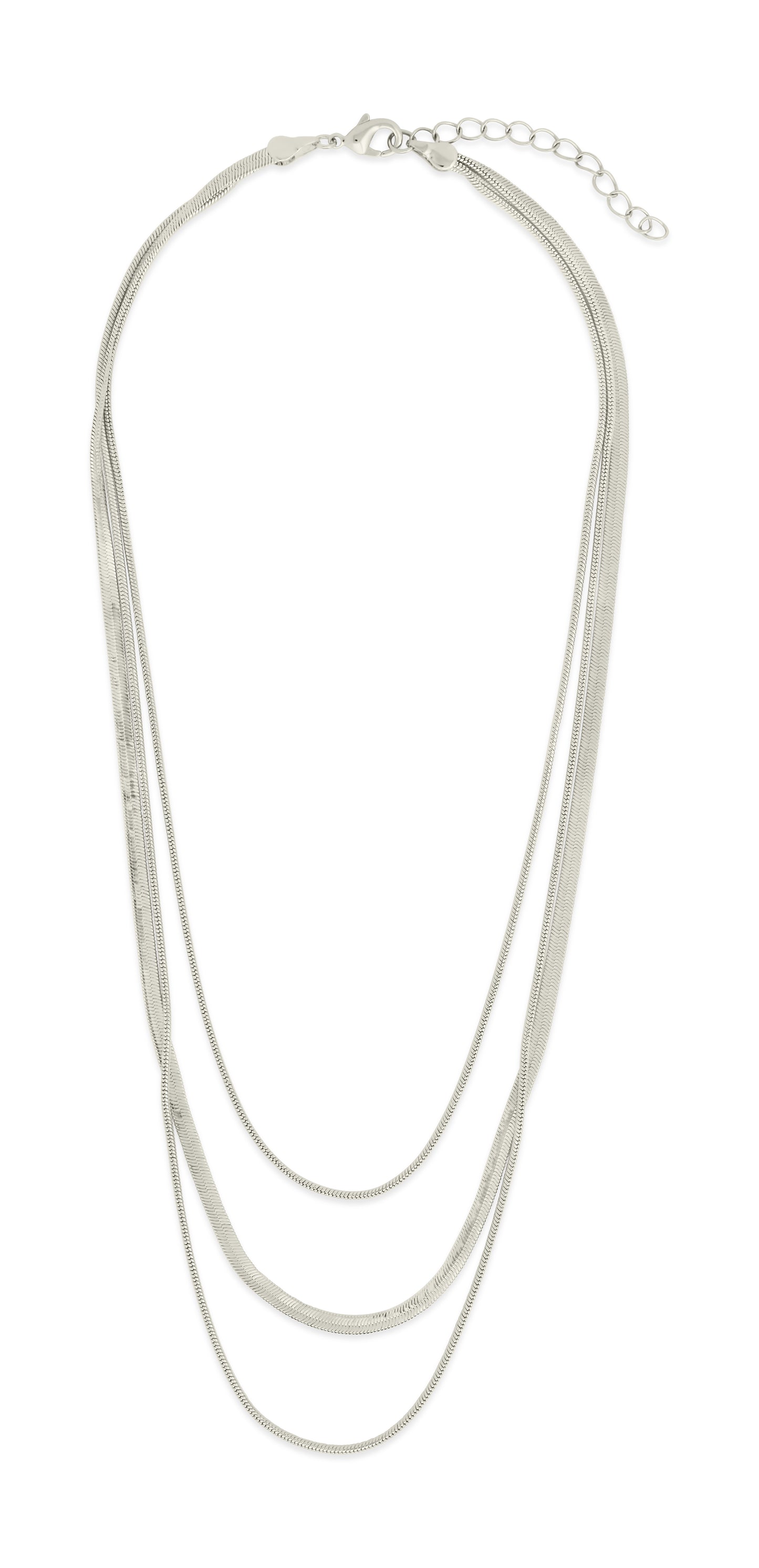 Everly Layered Herringbone Chain Necklace