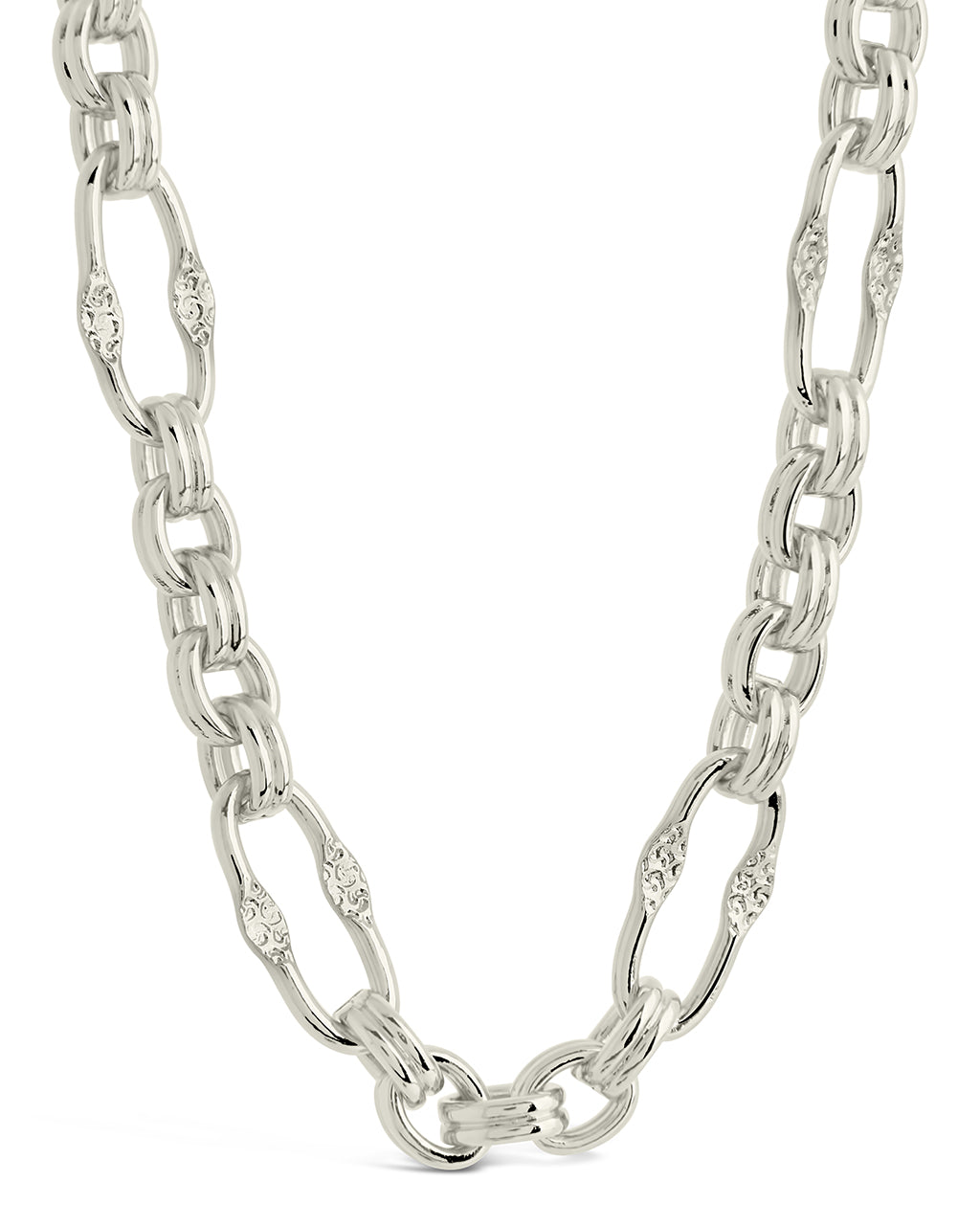 Tegan Textured Long Link Necklace