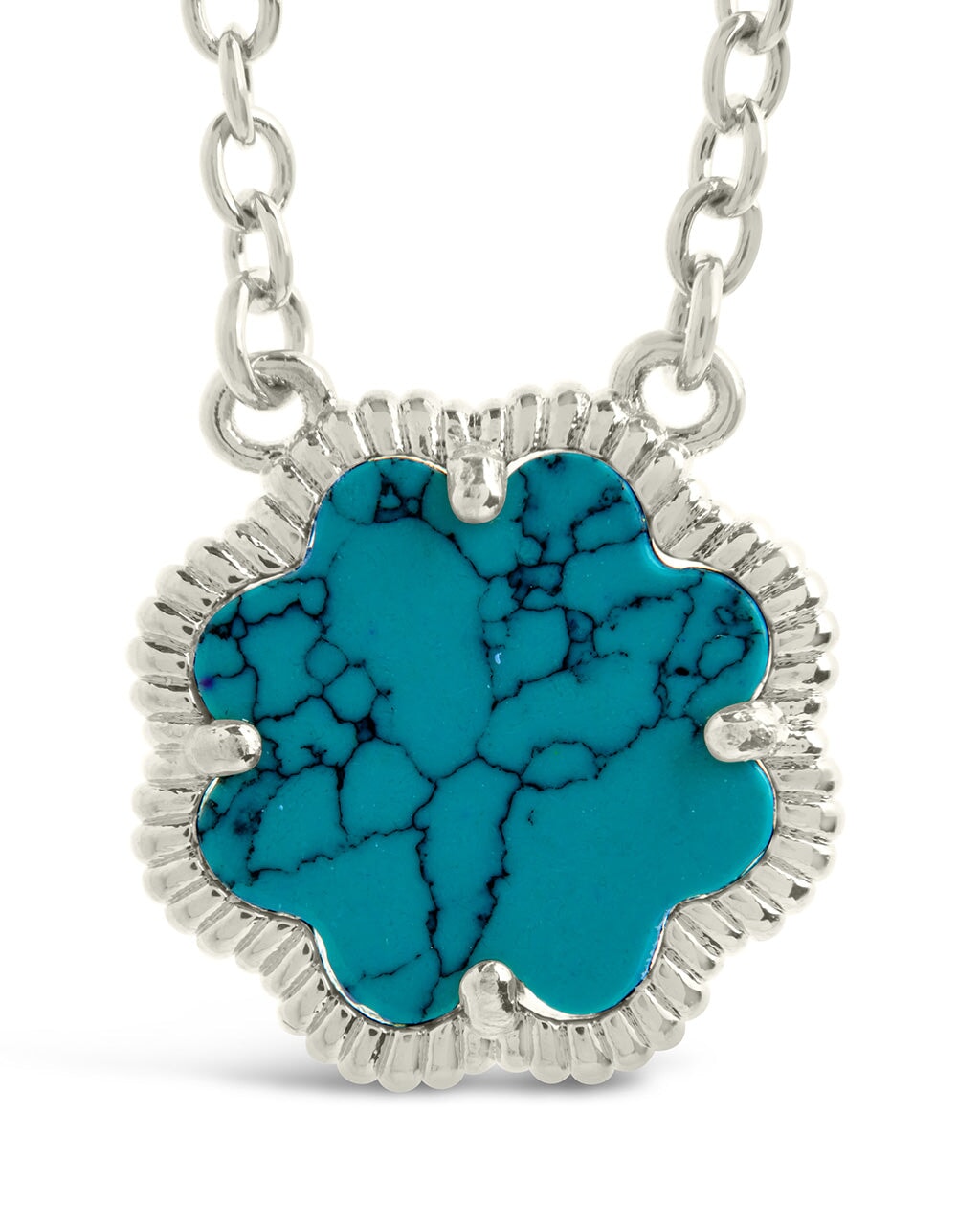 Rose Petal Pendant Necklace Necklace Sterling Forever Silver Turquoise 