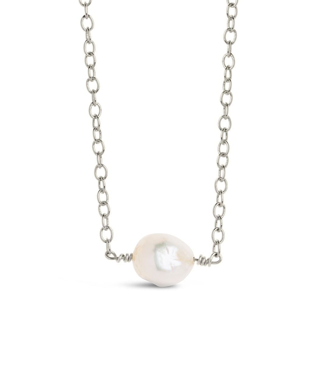 Medium Pearl Pendant Necklace Necklace Sterling Forever Silver