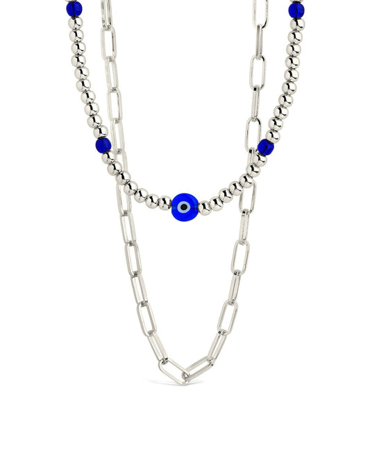 Sibyl Evil Eye Layered Necklace Necklace Sterling Forever Silver