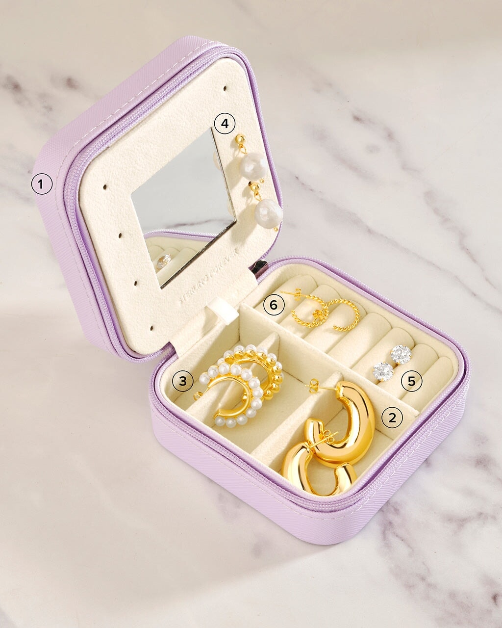 Oprah's Perfect O-ccasion Earring Case Earring Sterling Forever Gold 