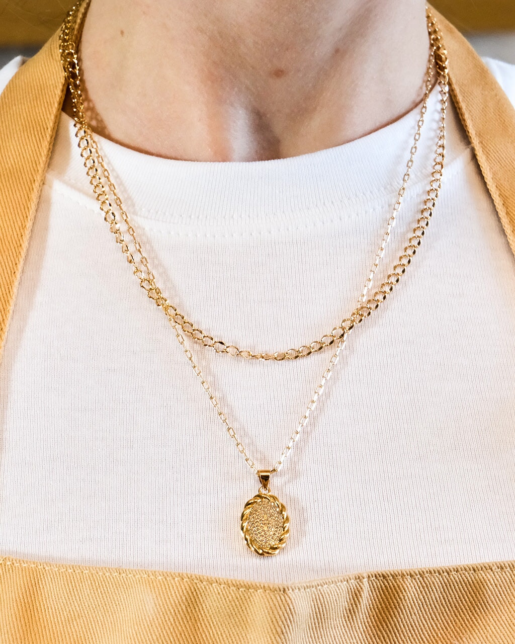 Galette CZ Pendant Layered Necklace Necklace Sterling Forever 