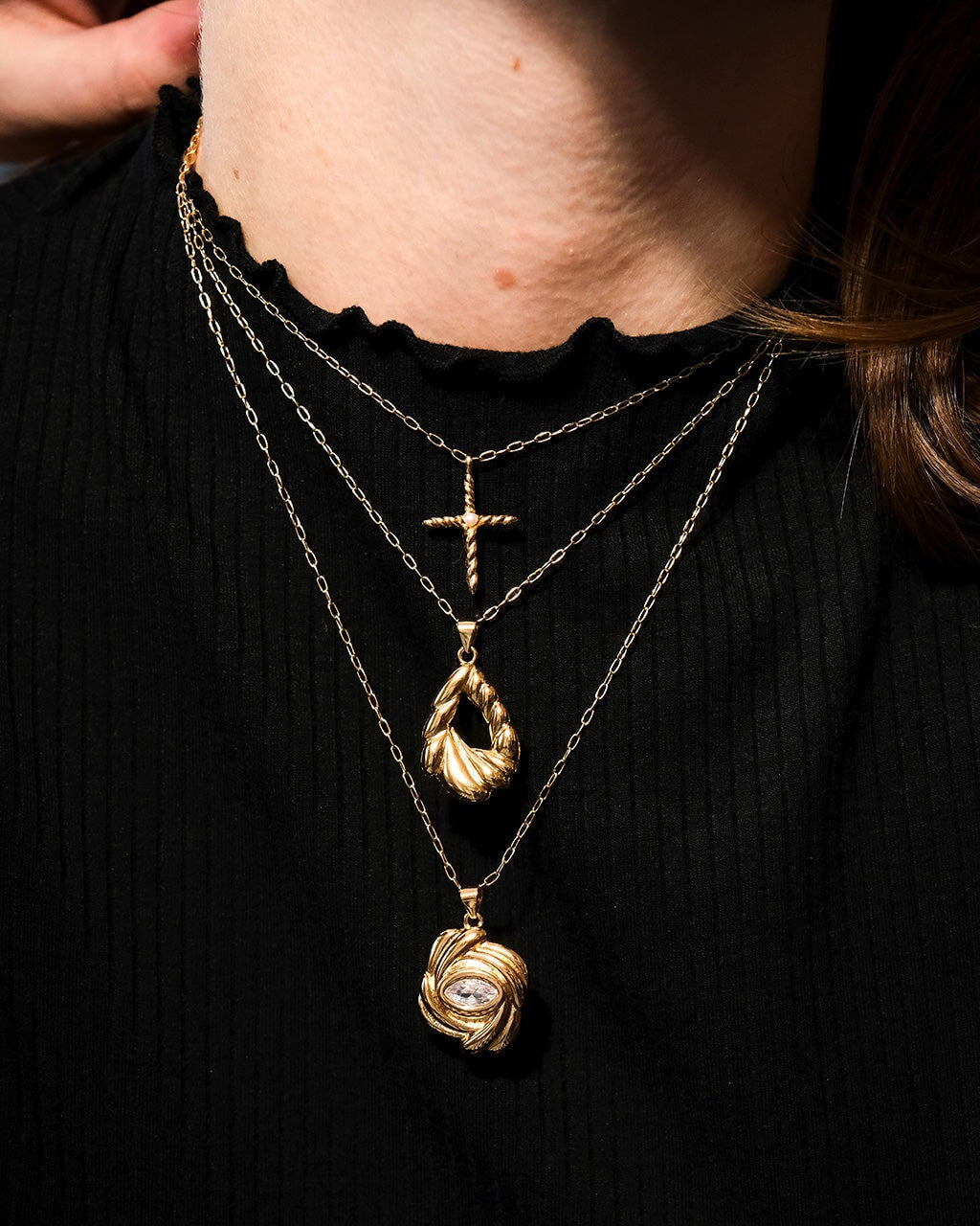 Anaïs Pearl Cross Pendant Necklace Necklace Sterling Forever