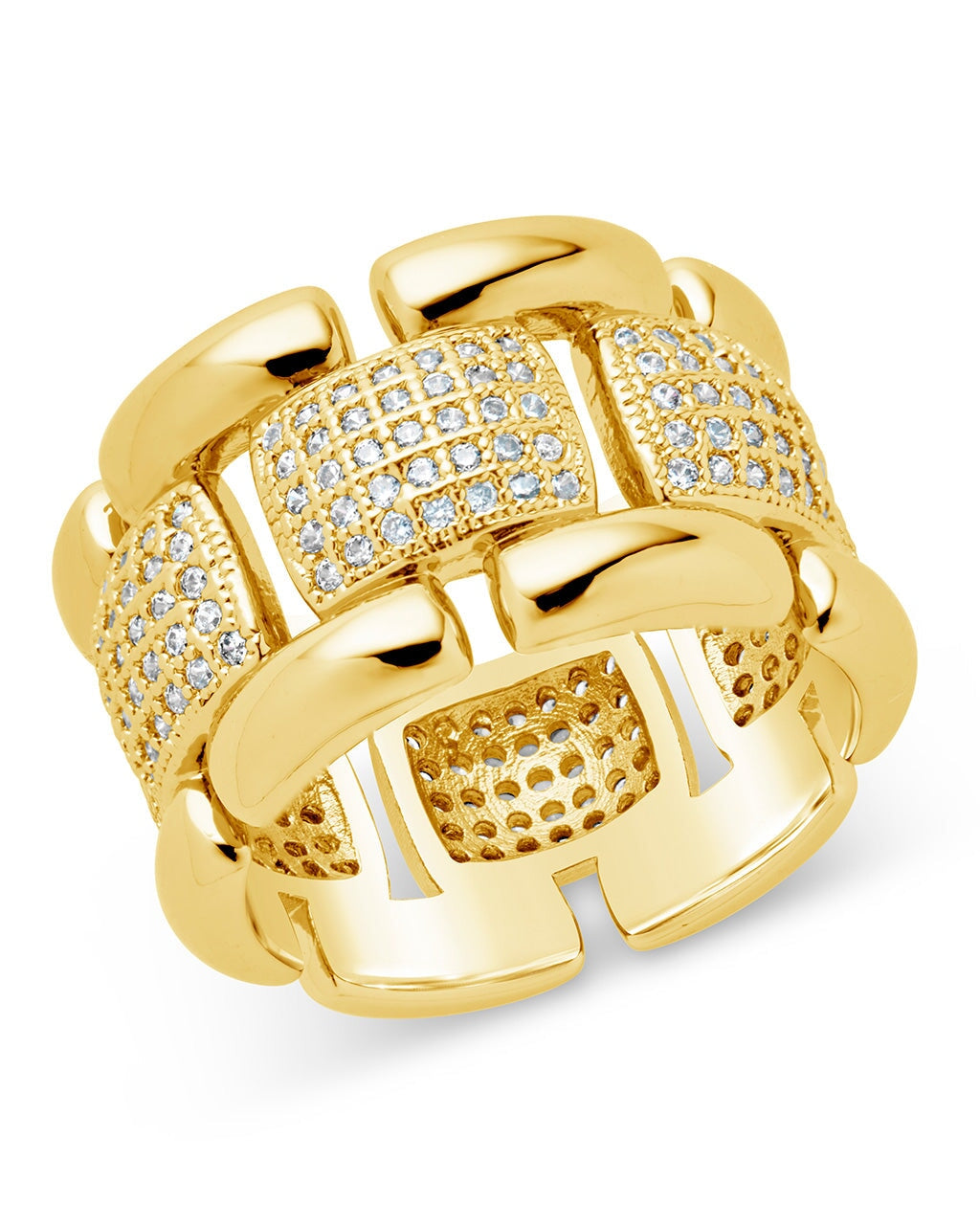 Avina Chain Ring Ring Sterling Forever Gold 6