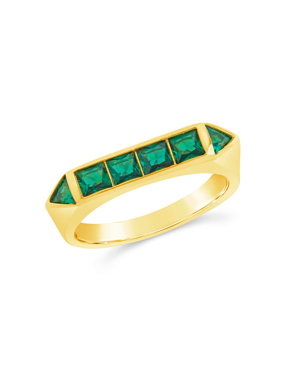 Rayna Emerald CZ Ring Ring Sterling Forever Gold 6 