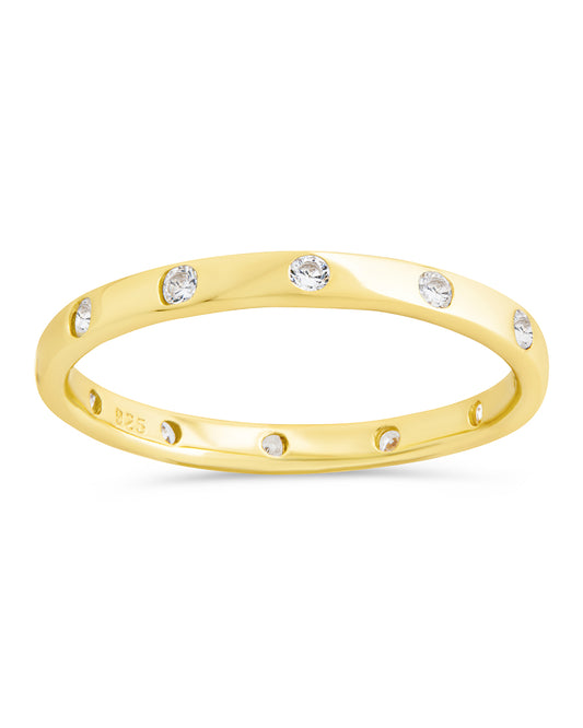 Sterling Silver Mindy CZ Studded Ring