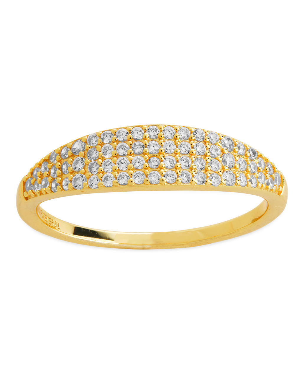 Sterling Silver Pave Signet Ring