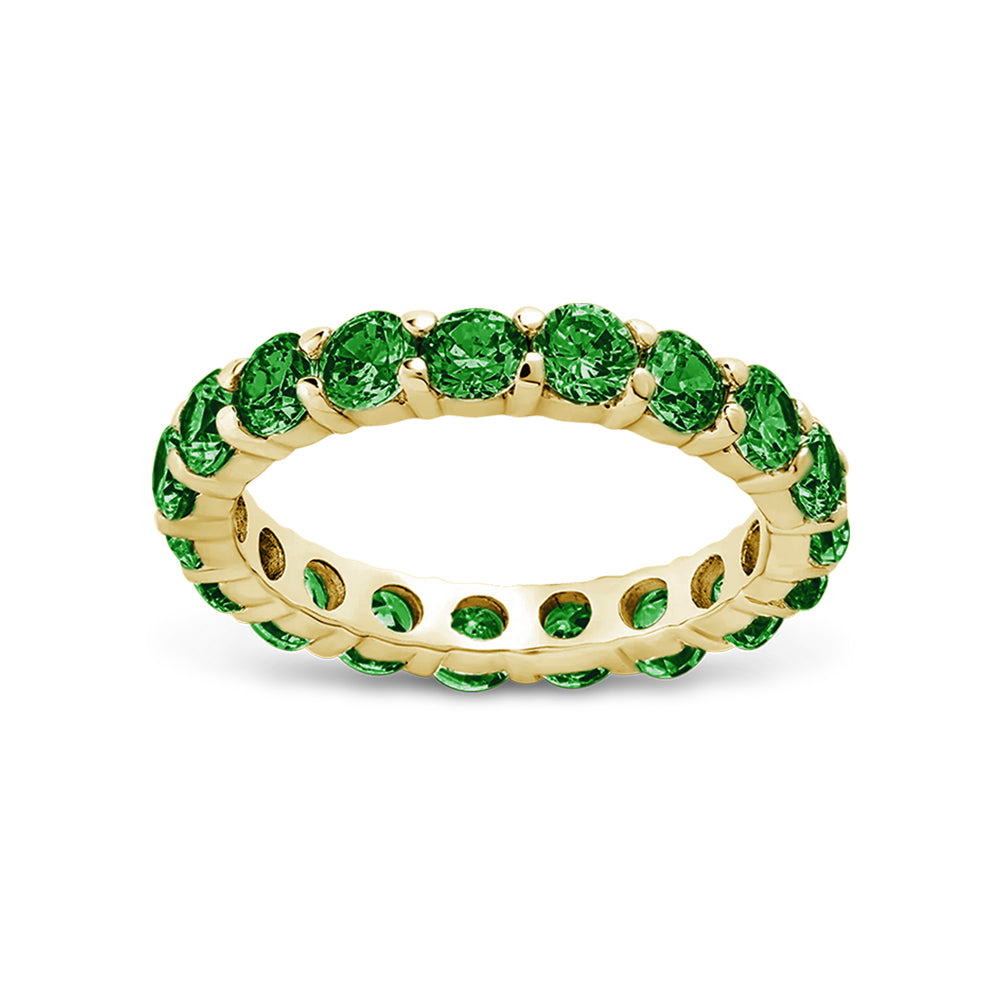 Sterling Silver Gracie Emerald CZ Eternity Ring