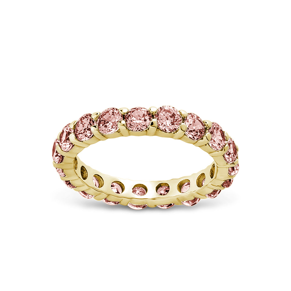 Sterling Silver Gracie Pink CZ Eternity Ring