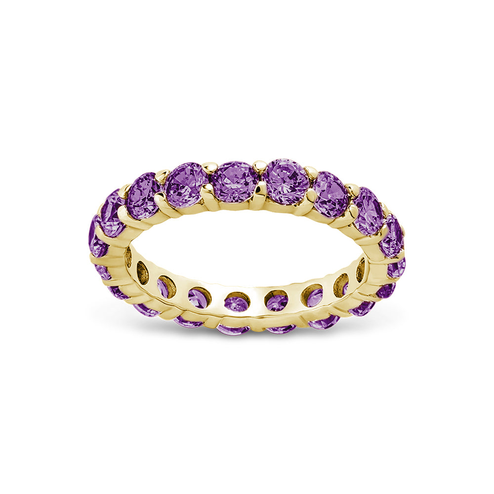 Sterling Silver Gracie Amethyst CZ Eternity Ring