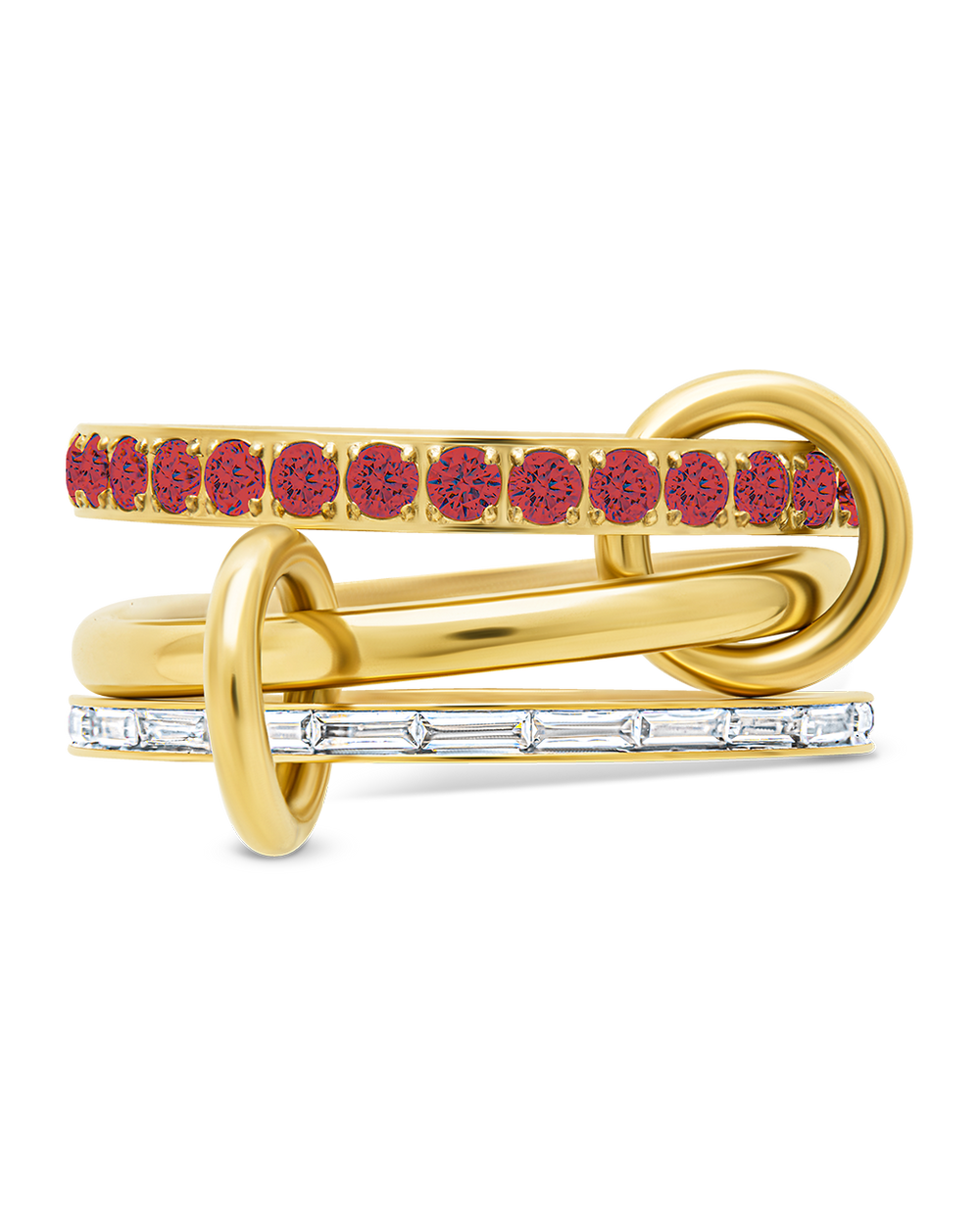 Thea CZ Linked Stacking Ring Set