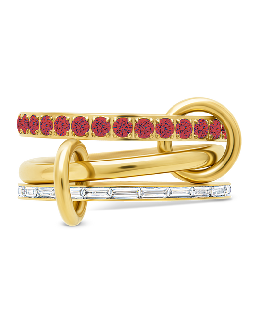 Thea CZ Linked Stacking Ring Set