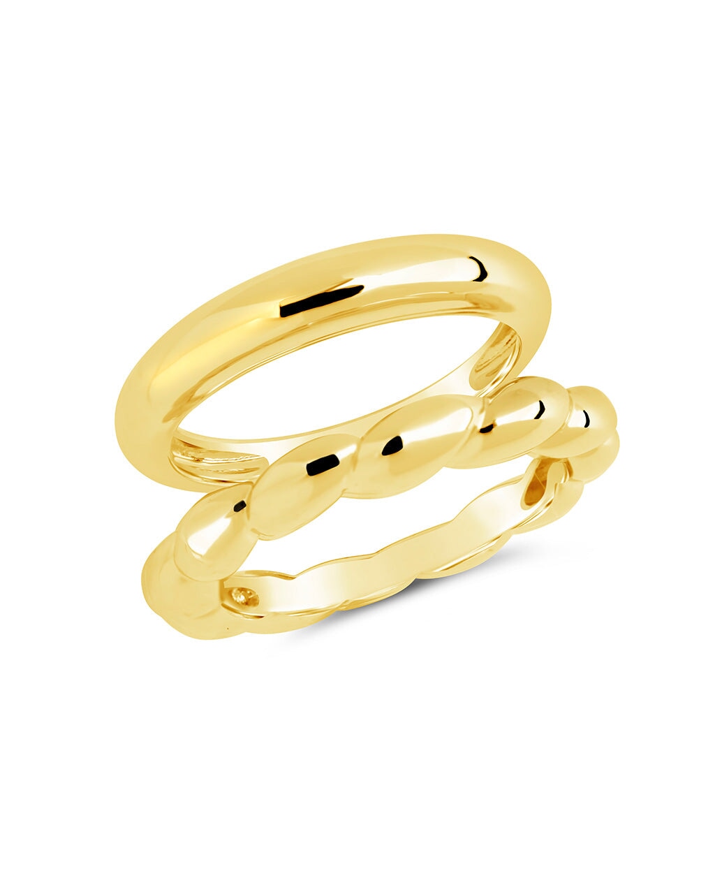 Kehlani Band Ring Set of 2 Ring Sterling Forever Gold 7