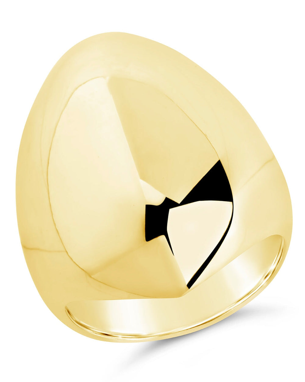 Solara Polished Statement Ring Ring Sterling Forever Gold 6